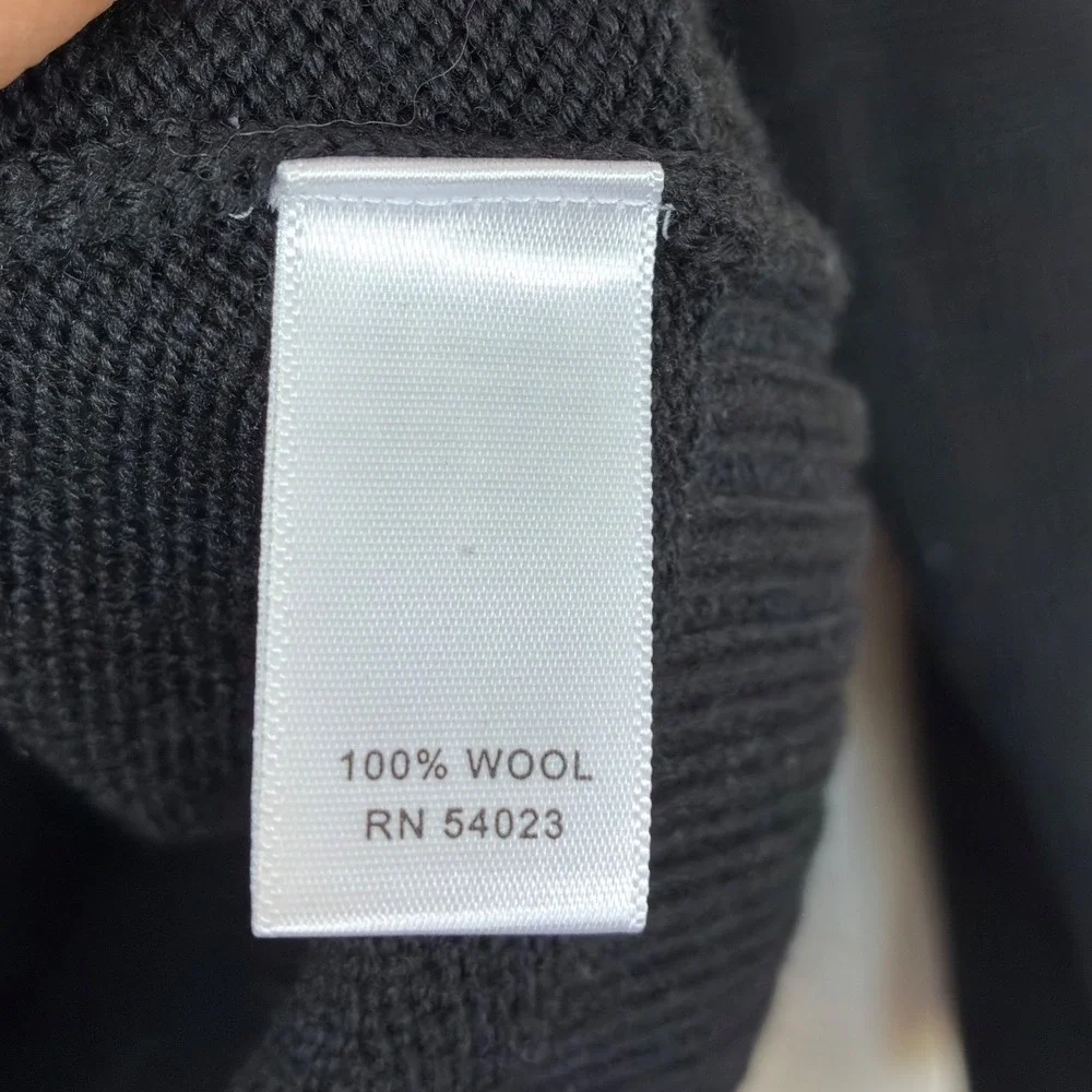 Banana Republic Mens Black 100% Wool Shawl Collar Pullover Sweater L 690613-00-1
